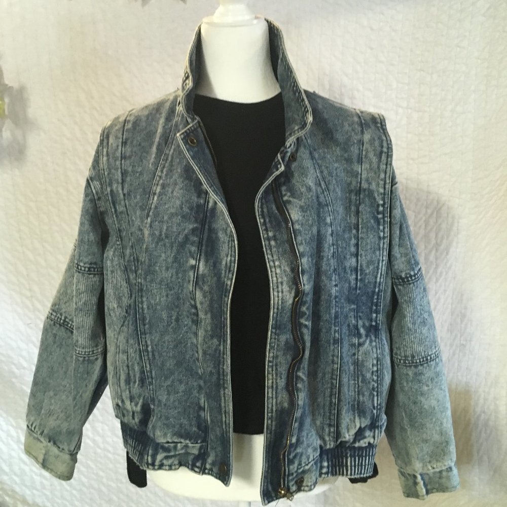 Vintage Ruth Douglas Bomber-Style Denim Jacket